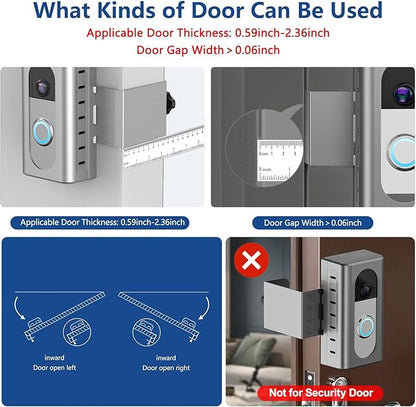 KIMILAR Anti-Theft Video Doorbell Mount Compatible with Ring/Blink Wireless Video Doorbell, Adjustable Mounting Bracket Accessories for Houses, Apartments, Businesses, Not for Security Door
