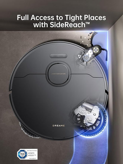 DREAME X40 Ultra Robot Vacuum and Mop Combo, 12,000Pa Powerful Suction, Side Brush Extend and Lifting, Mop Extend, Mops Raising and Removal, Washboard Self Cleaning and Mop Cleaning