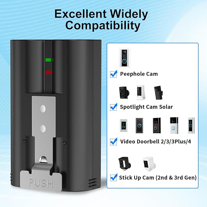 1 Pack 6500mAh Camera Battery for Ring-Video Doorbell 2/3/ 3plus/ 4 Camera/Stick Up Cam/Spotlight Camera Battery, New Upgrade Rechargeable V4 Replacement Battery (V4)