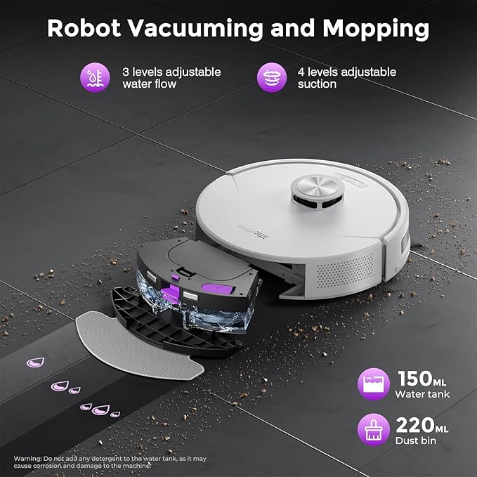 Robot Vacuum and Mop Combo, Robot Vacuum Cleaner with Bagless Self Emptying Station, 18000Pa Suction, LiDAR Navigation, ideal for Pet Hair, Carpet & Hard Floor, Compatible with App/Alexa/Voice Control