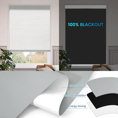 Motorized 100% Blackout Roller Shades – Custom Smart Blinds with Remote Control, Rechargeable Battery or Plug-in Motor, Tuya WiFi Optional, Home & Office Automatic Window Shades (Beige Yellow/CH9421)