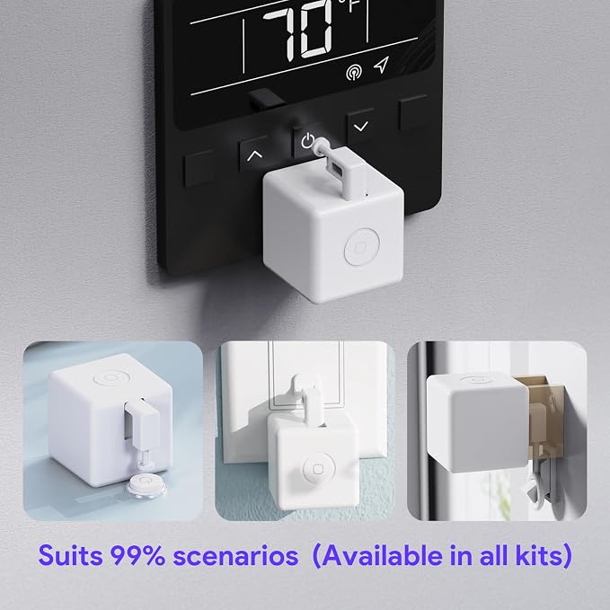 Fingerbot Plus (Bluetooth) Smart Button Pusher – No-Wire Smart Switch with App, Timer & Touch Control, Alexa & Google Home Compatible with ORYZIC Tuya Bluetooth Hub, Rechargeable