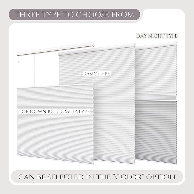 Motorized Day Night Cellular Shades, Smart Electric Double Honeycomb Blinds with Remote, Blackout and Light Filtering Fabric, Automatic Cellular Blinds for Home and Office Indoor Windows