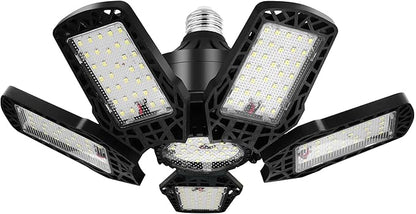 LED Garage Lights 200W - 1 Pack, 20000LM Led Shop Light with Adjustable Panel, 6000-6500K Daylight, 360° Illumination Ceiling Lights, E27/E26 for Warehouse Garage Attic Basement