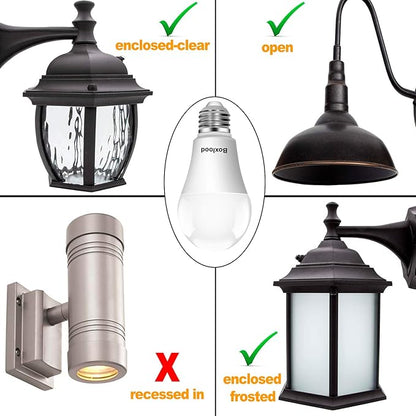 Dusk to Dawn Light Bulbs, 9W (100 Watt Equivalent) Automatic On/Off Light Sensor Bulb, Built-in Photocell Detector No Timer Required E26 A19 120V 6000K Cool White for Indoor Outdoor Yard Patio Garage