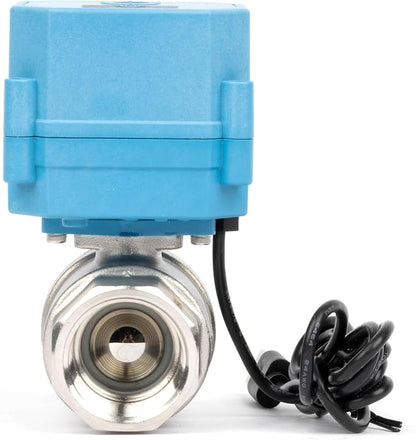 U.S. Solid WiFi Smart Motorized Ball Valve 1 Inch NPT 2-Way 304 Stainless Steel Electric Actuated Valve USB Powered NSF Certified for Water Irrigation