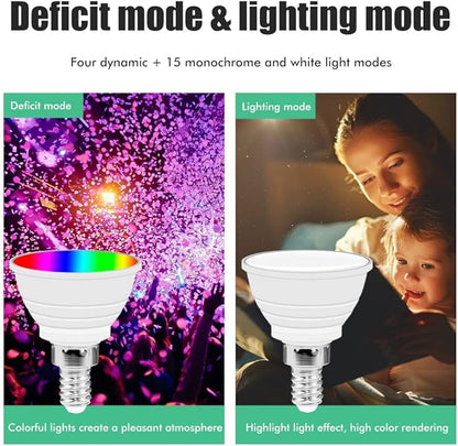 LED Light Bulbs RGB Light Cup 16 Color Changing E14 Smart Spotlight Bulb with Remote Control