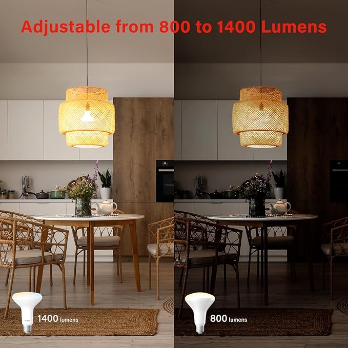 Sengled Dual Mode Smart Light Bulbs, Remote & App Control Smart Bulb , Tunable White BR30 Led Bulb 2700K-6500K 100W, Group Control, Timer, Sunrise & Sunset (4P No Remote, No Support Alexa & Google)