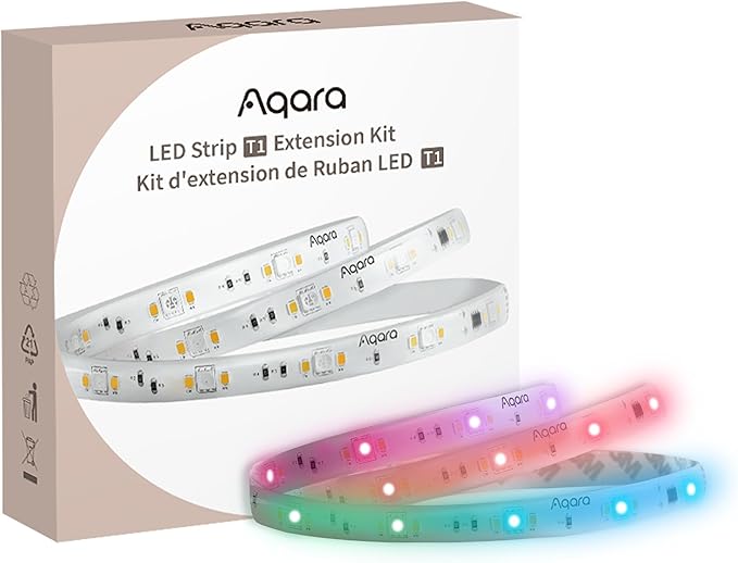 Aqara LED Strip T1 Extension,Requires LED Strip T1 (Sold Separately),3.28 FT RGBIC LED Light Extension with 16 Million Colors/Tunable White/Gradient Effects (1 Pack,39.36 inch)