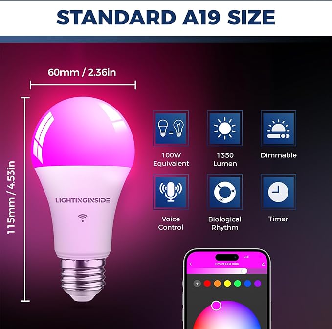 4Pack Smart E12 Bulbs + 4Pack Smart A19 Lights Bundle