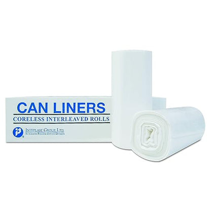 Inteplast Group VALH3660N14 55 gallon Capacity, 58" Length x 36" Width x 12 Mic Thickness, Natural Color, HDPE Commercial Coreless Valu-Plus Institutional Trash Can Liner (Case of 8 Roll, 25 Bags per Roll)