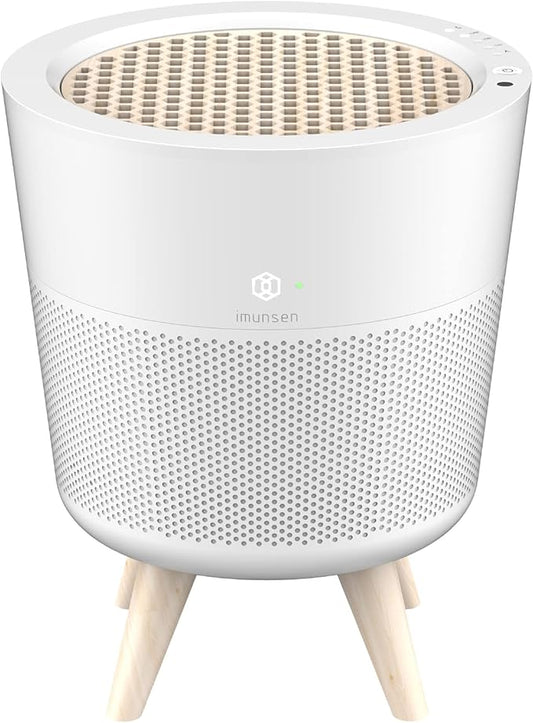 IMUNSEN M-002W True HEPA 13 Filter Air Purifier for Home, Bedroom with Deodorization Filter, Quiet Auto Sleep Mode, 99.97% Pollen, Smoke, Office and Bedroom, Pets, Made in Korea - White