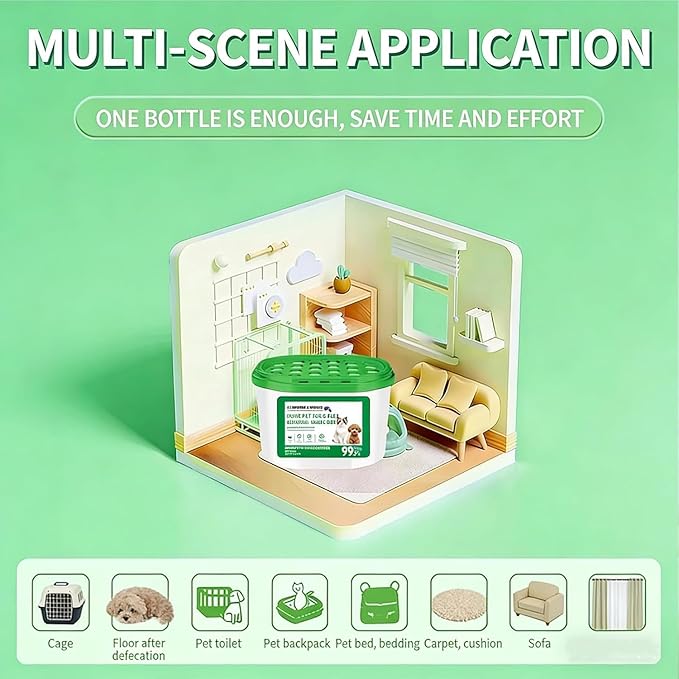 Home Pet Fur & Odor Removal Magic Box, Portable Pet Hair Remover & Odor Eliminator, 360° Cleaning Coverage for Sofa Carpet Bed, Ideal for Home Bedroom Living Room Pets Areas (5)