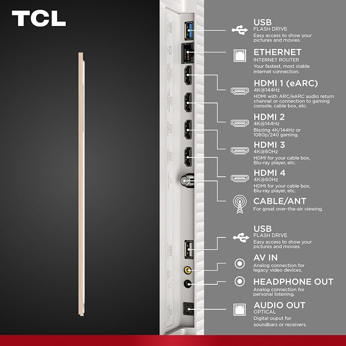 TCL 75 Inch Class NXTVISION Series Picture Frame Art TV | 75A300W, Latest Model | QLED 4K HDR Smart Google TV | 120HZ Dolby Atmos Audio | Alexa Google Apple Streaming Television | Easy Install