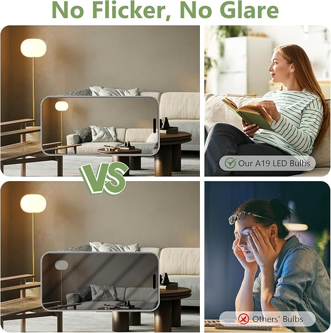 Sigalux 16 Pack A19 LED Light Bulbs, 60W Equivalent Soft White 2700K, 750 Lumens Non-Dimmable, Energy-Saving 8.5W E26 Medium Base Bulbs, Long-Lasting Home Lighting for Bedroom Living Room