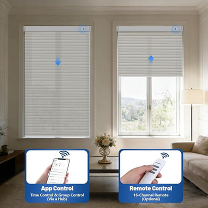 Motorized Cellular Shades with Remote, Light Filtering Smart Cellular Shades Compatible with Alexa, Honeycomb Window Blinds for Bedroom Home Office, Custom Size, Half Shading Misty Lavender