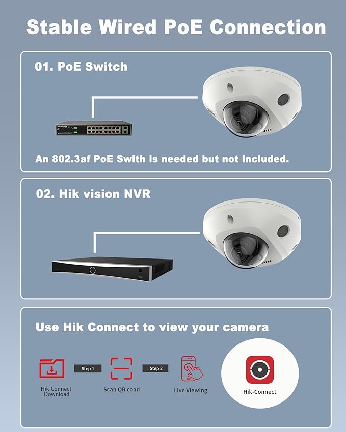 DS-2CD2543G2-IS 4MP Hik AcuSense Mini Dome Camera, IP Cameras with WDR, Built-in Mic, PoE/Ethernet Port, IP67 Rating,2.8mm Lens, International Version,Compatible Ⲏіk-Cᴏnnect/Hik NVR