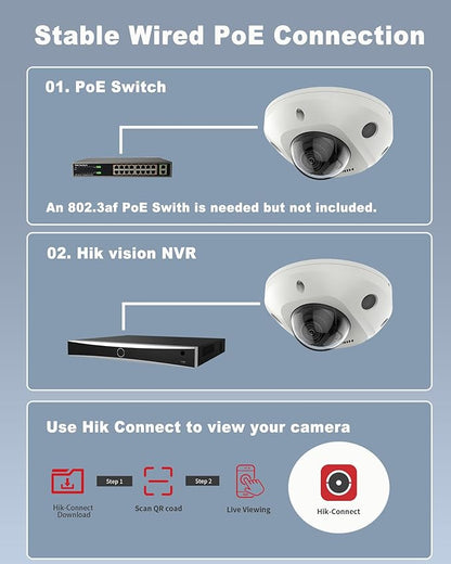 DS-2CD2543G2-IS 4MP Hik AcuSense Mini Dome Camera, IP Cameras with WDR, Built-in Mic, PoE/Ethernet Port, IP67 Rating,2.8mm Lens, International Version,Compatible Ⲏіk-Cᴏnnect/Hik NVR