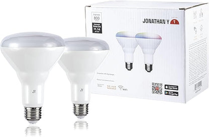 JONATHAN Y BLB2001A-SET2 Smart BR30 Dimmable Light Bulb, Dimmable Color Changing LED, Alexa, Google Home Assistant Compatible, No Hub Required, Set of 2