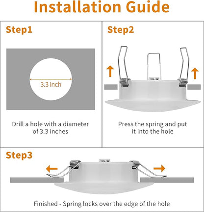 RVZONE 4.5 Inch RV Boat Recessed LED Ceiling Light 12 Volt LED RV Puck Light Cool White, 12V RV Interior Lighting Downlight for Under Cabinet Camper Van Truck Boat Yacht