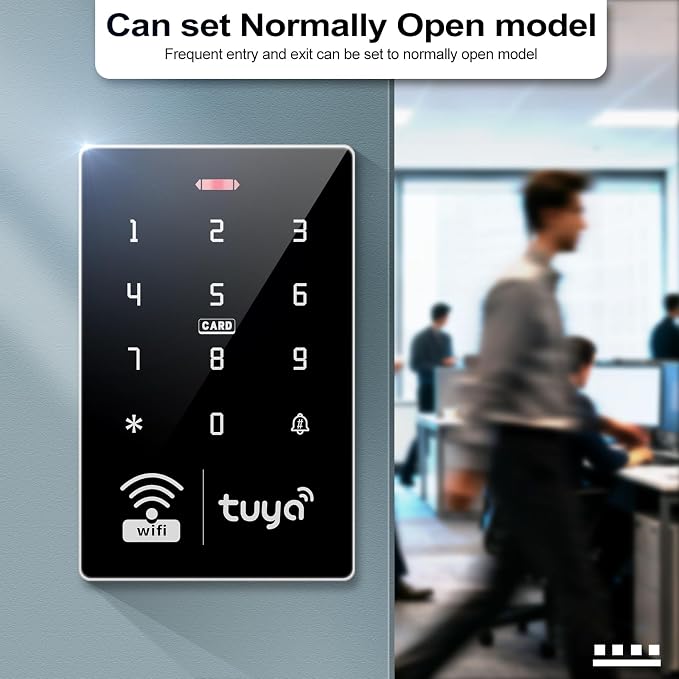 Tuya Waterproof Access Control with 10 IC Cards | ABS housing, IP68 waterproof, 1000 users, keypad+APP, IC/ID dual-frequency, 1-99s adjustable