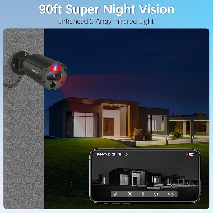 【2-Way Audio & 4K Ultra HD】 Outdoor Wired Security Camera System, Wired Cameras for Home Security, Home POE Video Surveillance Systems DVR Kits