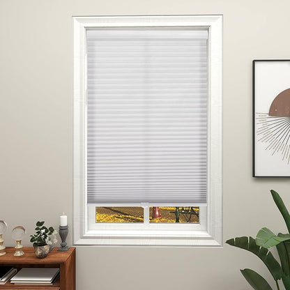 Changshade Cellular Shades Window Blinds Light Filtering Cordless Custom Size, Honeycomb Door Window Blinds 1.5 inch Cell Pleated Easy to Install for Home, Office, Bedroom, Bathroom, Nursey, Grey