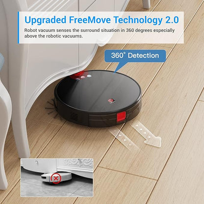 Lefant Robot Vacuum and Mop, Robotic Vacuum Cleaner with 3200Pa Suction, Smart Navigation, 150 Mins Runtime, Works with Alexa and Google Assistant, Self-Charging, Ideal for Pet Hair,Floor,Carpet（U180）