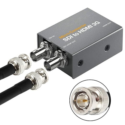 XRDS-RF 250FT HD Digital Video Cable - 4K/1080P 3G/6G SDI to HDMI Converter - BNC Male, 75 Ohm RG59 for Camera, Monitor, Recorder