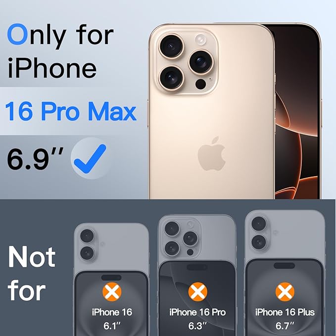 JETech 360 Degree Privacy Screen Protector for iPhone 16 Pro Max 6.9-Inch, 4-Way Anti-Spy Tempered Glass Film with Easy Installation Tool, 2-Pack