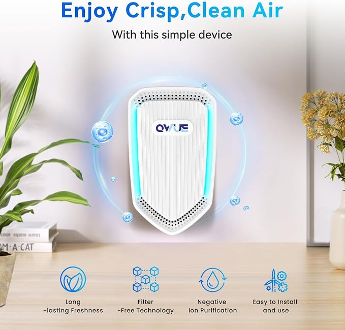 3 Pack Plug In Air Purifiers, Filterless Negative Ion Air Ionizers, Quiet Pet Odor Eliminator for Smoke, Dust, Cooking Smells, Air Purifiers for Bedroom, Litter Box, Kitchen, Bathroom
