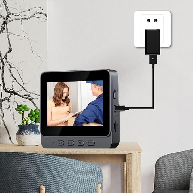 Video Doorbell, Video Intercom System, Smart Video Doorbell, Wireless Video Doorbell with Camera and Monitor with 4.3 Inch 1080P HD Monitor / 170° Viewing Angle/Night Vision/Two Way Voice