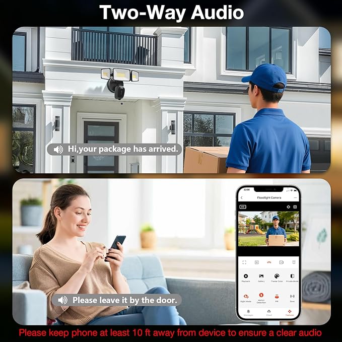 Onforu Hardwired Floodlight Camera Outdoor, 5500LM 2K HD Security Camera with Lights, Color Night Vision, Custom Motion Zones, 2-Way Audio, Built-in Siren, 24/7 Record, 2.4GHz WiFi, Works with Alexa