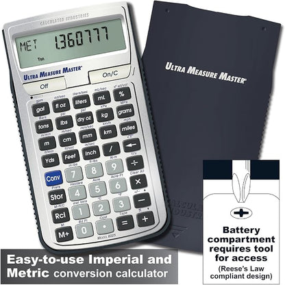 Calculated Industries 8025 Ultra Measure Master Professional Grade U.S. Standard to Metric Conversion Calculator Tool for Engineers, Architects, Builders, Scientists and Students | 60+ Units | Professional Grade, U.S. Standard to Metric Conversion, For...