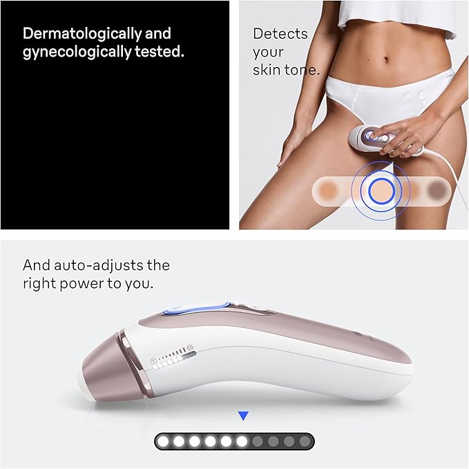 Braun Skin i-Expert Smart IPL PL7219 at Home Laser Hair Removal for Women and Men with App, Premium Pouch, Venus Razor, 2 Smart Heads, Facial Trimmer