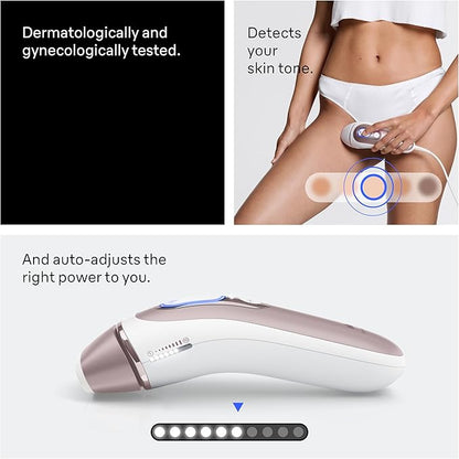 Braun Skin i-Expert Smart IPL PL7219 at Home Laser Hair Removal for Women and Men with App, Premium Pouch, Venus Razor, 2 Smart Heads, Facial Trimmer
