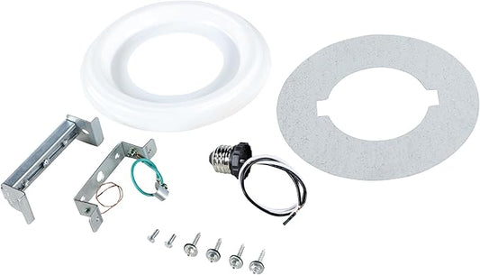 Aspen Creative 21067-11, Recessed Lighting Converter Kit, 8" Diameter, White Plastic Medallion, Set of 1