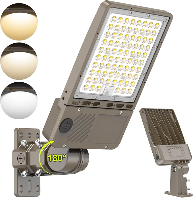 480V LED Parking Lot Light 150W/120W/90W, 3000K 4000K 5000K Adjustable 22500LM 0-10V Dimmable with Photocell, ETL Listed Shoebox Pole Lights Outdoor Arm & Slip Fitter Mount, AC277-480V