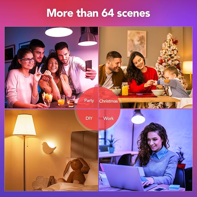 OREiN Matter Smart Light Bulbs 2Pack A19 with 4Pack BR30 Reliable WiFi Light Bulb with Matter LED Color Changing Light Bulbs CRI90 Compatible with Alexa GoogleHome AppleHome SmartThings Siri