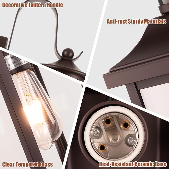 Bronze Outdoor Light Fixtures Motion Sensor Dusk to Dawn 18”