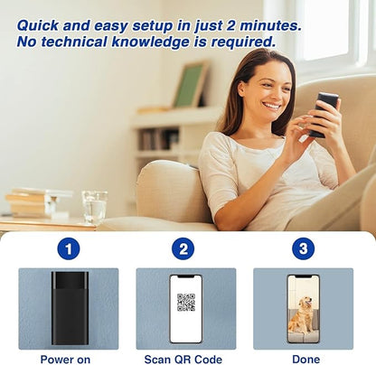 WIWACAM 2K WiFi Camera with 5000mAh Battery, Ultra HD Night Vision Motion Detection Video-Only, 8