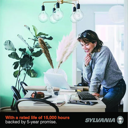 Sylvania G25 Clear Globe LED White Filament Bulb, 3.5W, Dimmable, 300 LMS, Medium Base, 2700K, Soft White - 2 Pack (42254)