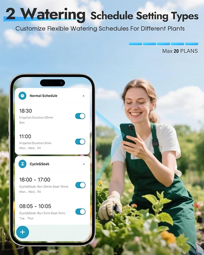 Insoma 2-Zone WiFi Water Timer Brass Inlet Outlet, Smart Sprinkler Timer, No-Gateway 2.4GHz, APP Remote Control WiFi Hose Timers, Voice Control with Alexa, Rain Delay and Manual Mode for Lawn Watering