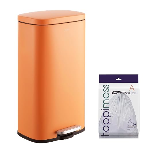 happimess Curtis 8 Gal Step Trash Can Soft Close 25", Carrot Cake