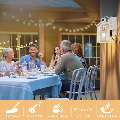 Porch Lights with GFCI Outlet with Remote,Dusk to Dawn Motion Sensor Outdoor Light, Upgraded 4 Lighting Modes Exterior Fixture Waterproof Outside Lights for House Patio Garage