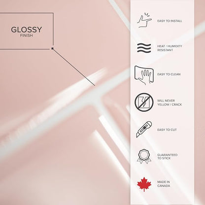 Smart Tiles Peel and Stick backsplash, Subway Blush Pink, 11.55"x8.38" | Pack of 5 (2.8 sq ft), Glossy, Heat/Moisture Resistant, Low VOC, Kitchen/Bathroom, Renter Friendly, Made in Canada