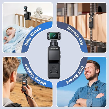 BOBLOV 5K Body Camera with Microphone, W5 Vlogging Camera, 5K/15FPS and 4K/60FPS with 270° Rotating Lens, External Mic Support, Clip/Strap Options, EIS Stabilization for Meeting, and Daily Use (64GB)