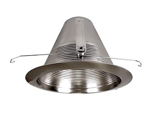NICOR Lighting 6 inch Nickel Airtight Cone Baffle Trim, Fits 6 inch Housings (17550ANK)