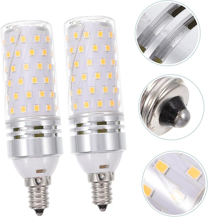 STOBOK E12 Base Smart Led Light Bulbs Replacement for Home Lighting Saving Flicker Free Inch Ideal for Bedroom and Living Room 2-Pack