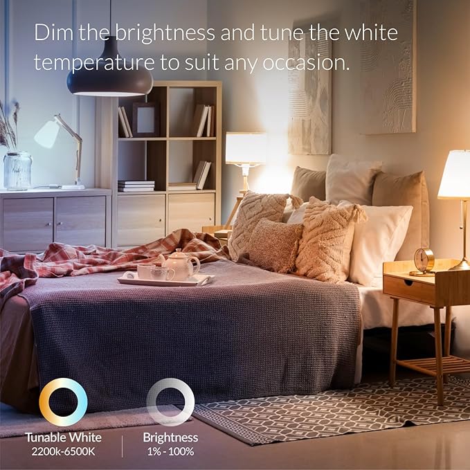 ERIA Smart Light Bulbs, BR30 ZigBee Tunable White 800LM 65W Equivalent, Works, Hue*, SmartThings, HA, Amazon Echo (4th Gen), Alexa, HA, Google Assistant (2-Pack)